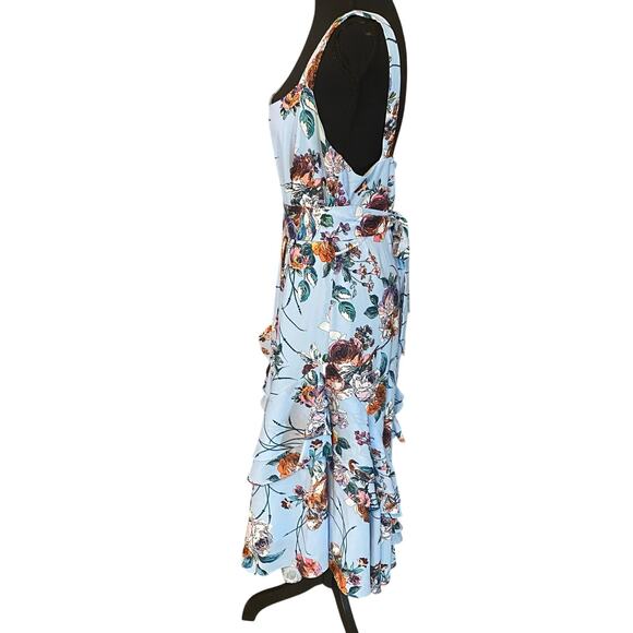 Cooper St Floral Ruffle Maxi Dress Blue Multicolor AUS 12 / US 8 Wedding Guest - Picture 2 of 10